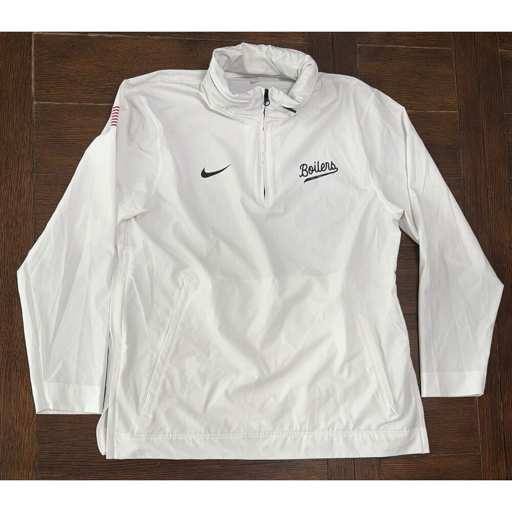 Men’s Size Large Purdue Boilermakers Nike On Field Sideline White Jacket